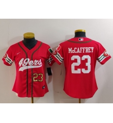 Women's San Francisco 49ers #23 Christian McCaffrey Red Mexico Cool Base Stitched Baseball Jerseys Women's San Francisco 49ers #23 Christian McCaffrey Red Mexico Cool Base Stitched Baseball Jerseys