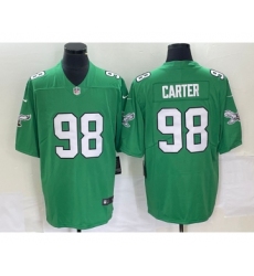 Men's Philadelphia Eagles #98 Jalen Carter Green 2023 Vapor Limited Throwback Jersey