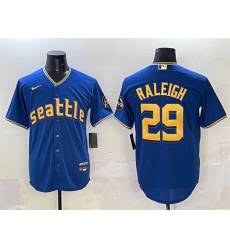 Men's Seattle Mariners #29 Cal Raleigh Royal City Connect Cool Base Stitched Baseball Jersey