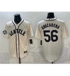 Men's Seattle Mariners #56 Randy Arozarena Cream 50th Anniversary Alternate Stitched Baseball Jersey