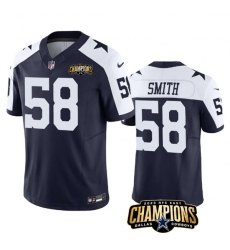 Men's Dallas Cowboys #58 Mazi Smith Navy White 2023 F.U.S.E. NFC East Champions Football Stitched Jersey