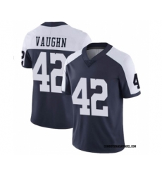 Men's Dallas Cowboys #42 Deuce Vaughn Navy Thanksgiving Vapor Limited Stitched Jersey