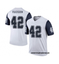 Men's Dallas Cowboys #42 Deuce Vaughn White Stitched NFL Limited Rush Jersey