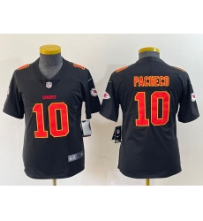 Youth Kansas City Chiefs #10 Isiah Pacheco Black Fashion Vapor Limited Stitched Jersey