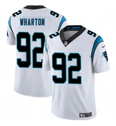 Men's Carolina Panthers #92 Tershawn Wharton White 2025 Vapor Limited Football Stitched Jersey