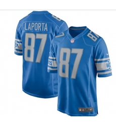 Men's Nike Detroit Lions #87 Sam Laporta Blue Team Limited Jersey