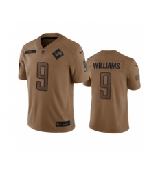 Men's Nike Detroit Lions #9 Jameson Williams 2023 Brown Salute To Service Limited Football Stitched Jersey