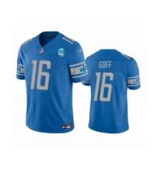 Men's Nike Detroit Lions #16 Jared Goff Blue 2023 F.U.S.E. 90th Anniversary Vapor Untouchable Limited Stitched Jersey Men's Nike Detroit Lions #16 Jared Goff Blue 2023 F.U.S.E. 90th Anniversary Vapor Untouchable Limited Stitched Jersey