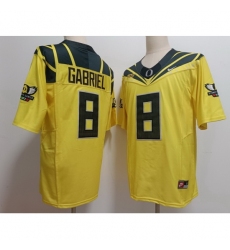 Men's Oregon Ducks #8 Dillon Gabriel Yellow Stitched NCAA Football Jersey