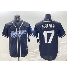 Men's Brooklyn Dodgers #17 大谷翔平 Black Cool Base With Stitched Baseball Jersey