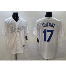 Men's Los Angeles Dodgers #17 Shohei Ohtani White Fashion Cool Base Stitched Baseball Jersey