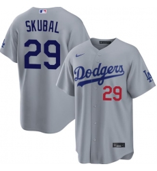 Men's Los Angeles Dodgers #29 Tarik Skubal Gray Cool Base Stitched Baseball Jersey