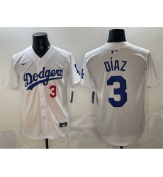 Men's Los Angeles Dodgers #3 Edwin Díaz White 2025 Limited Stitched Baseball Jersey