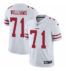 Men's San Francisco 49ers #71 Trent Williams White Anniversary Vapor Untouchable Limited Stitched Football Jersey