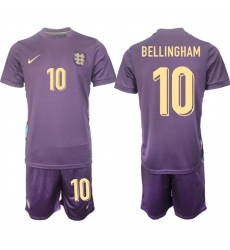 Men's England #10 Jude Bellingham 2024-25 Purple Away Soccer Jersey Suit