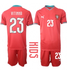 Youth Portugal #23 VITINHA National Team FIFA x World Cup 2026 Home Red On Eusebio special edition Kids Jersey
