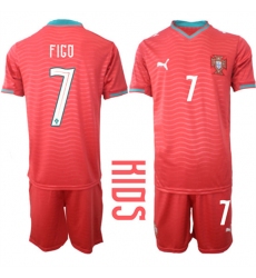 Youth Portugal #FIGO National Team FIFA x World Cup 2026 Home Red On Eusebio special edition Kids Jersey