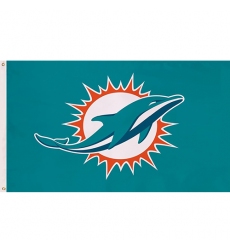 2Pcs NFL Miami Dolphins 3 x 5 Outdoor Durable House Flag with Grommets Sport Team Flag & Banner