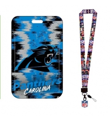 Carolina Panthers  ID Stickers Badge Holder with Lanyard, Hard Plastic Key Card Work Badge Sleeve for Office, School, Factory, ID Credit Cards, s2