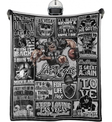 Las Vegas Raide Blanket Rugby Fan Gifts for Style Throw Blanket Flannel Super Cozy Soft Living Room 60 x 50.