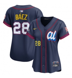 Women's American League #28 Javier Báez Navy 2025 All-Star Edition Limited Stitched Baseball Jersey(Run Small)