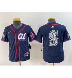 Youth American League Seattle Mariners Team Big Logo Navy 2025 All-Star Edition Limited Stitched Baseball Jersey