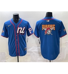 Men's National League Pittsburgh Pirates Team Big Logo Blue 2025 All-Star Edition Limited Stitched Baseball Jersey