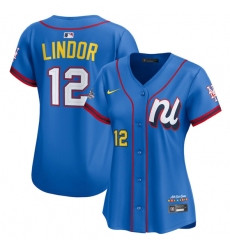 Women's National League #12 Francisco Lindor Blue 2025 All-Star Edition Limited Stitched Baseball Jersey(Run Small)