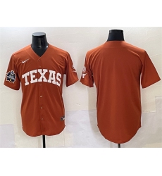 Men's Texas Longhorns Blank Orange 2025 World Series & SEC Patch Stitched Jersey