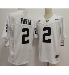 Men's Vanderbilt Commodores #2 Diego Pavia White 2024 F.U.S.E. Vapor Limited Stitched Football Jersey