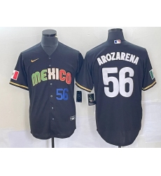 Men's Mexico Baseball #56 Randy Arozarena Black Stitched Jersey