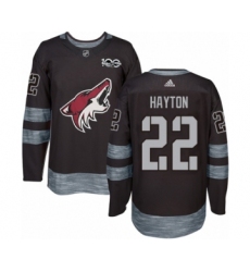 Men's Adidas Arizona Coyotes #22 Barrett Hayton Authentic Black 1917-2017 100th Anniversary NHL Jersey