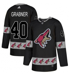 Men's Adidas Arizona Coyotes #40 Michael Grabner Authentic Black Team Logo Fashion NHL Jersey