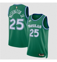 Men's Dallas Mavericks #25 P.J. Washington Green 2025 Classic Edition Stitched Basketball Jersey