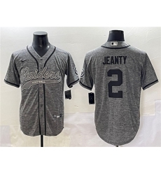 Men's Las Vegas Raiders #2 Ashton Jeanty Grey Cool Base Stitched Baseball Jersey