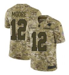 Youth Nike Carolina Panthers #12 DJ Moore Limited Camo 2018 Salute to Service NFL Jersey