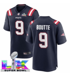Men's New England Patriots #9 Kayshon Boutte Blue 2025 2026 Super Bowl LX F U S E Stitched Jersey