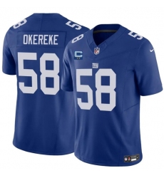 Men's New York Giants #58 Bobby Okereke Blue 2025 F.U.S.E. With 2-Star C Vapor Untouchable Limited Football Stitched Jersey