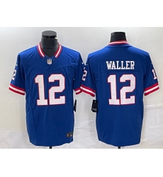 Men's Nike New York Giants #12 Darren Waller Blue 2023 F.U.S.E. Stitched Football Jerseys