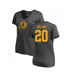 Football Women's Washington Redskins #20 Landon Collins Ash One Color T-Shirt