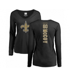 Football Women's New Orleans Saints #60 Erik McCoy Black Backer Slim Fit Long Sleeve T-Shirt