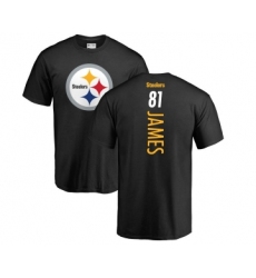 Football Pittsburgh Steelers #81 Jesse James Black Backer T-Shirt