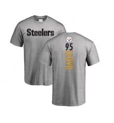 Football Pittsburgh Steelers #95 Greg Lloyd Ash Backer T-Shirt