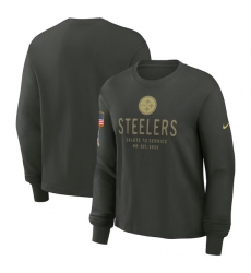 Men's Pittsburgh Steelers Dark Green 2025 Salute to Service Sideline Dri-FIT Long Sleeve T-Shirt