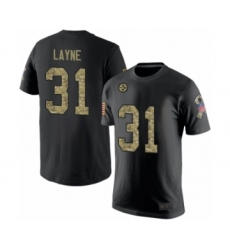 Pittsburgh Steelers #31 Justin Layne Black Camo Salute to Service T-Shirt