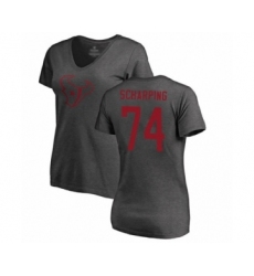 Football Women's Houston Texans #74 Max Scharping Ash One Color T-Shirt