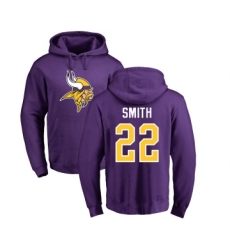 Football Minnesota Vikings #22 Harrison Smith Purple Name & Number Logo Pullover Hoodie