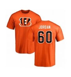 Football Cincinnati Bengals #60 Michael Jordan Orange Name & Number Logo T-Shirt