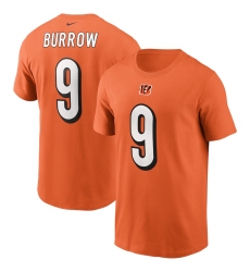 Men's Cincinnati Bengals #9 Joe Burrow Nike Orange Player Name & Number T-Shirt.webp