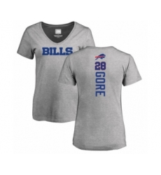 Football Women's Buffalo Bills #28 Frank Gore Ash One Color Pullover Hoodie